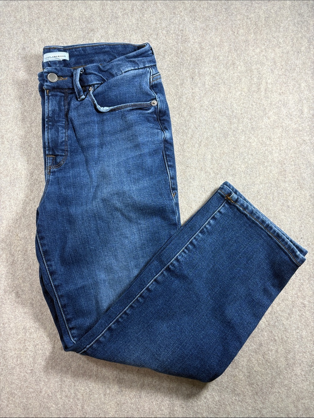 Good American Good Petite Straight Jeans 8/29 EUC GPSTSB014TE Indigo 625